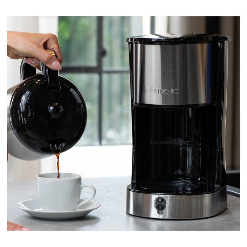 CLATRONIC cafetière thermique KA 3805, 800 Watts, 8-10 tasses, argent/noir